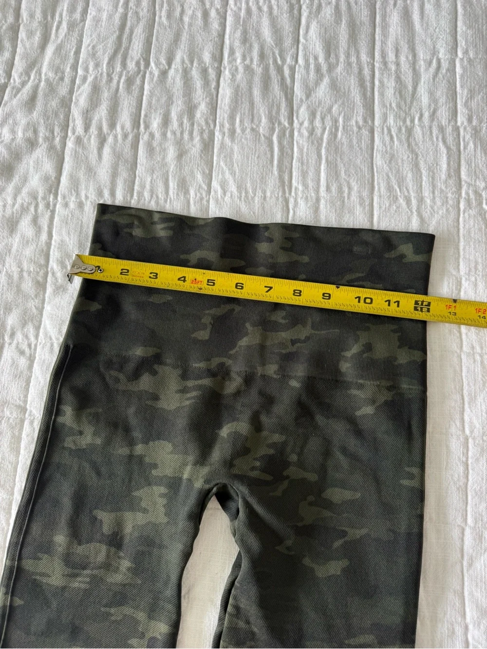 Spanx Camo Camouflage Ribbed Leggings High Waist Olive Green M